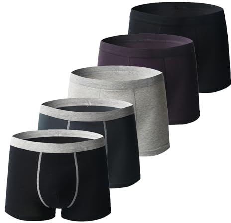 Calzoncillos tipo bóxer para incontinencia para hombre, ultra absorbentes, lavables, cómodos, a prueba de fugas, reutilizables (5 unidades, D, L)