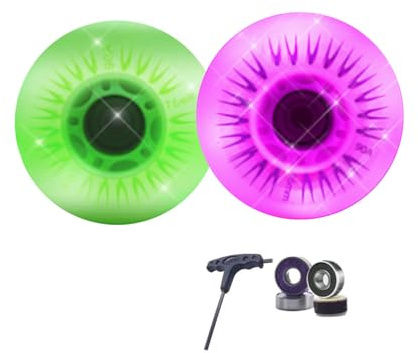 2 stycken 90 mm inline-skridskohjul rullskridsko skridskoåkning hjul utomhus inomhus 110 mm inline-skridskor reservhjul med lager 110 mm LED blixt 90 A speedskating träning och tävling