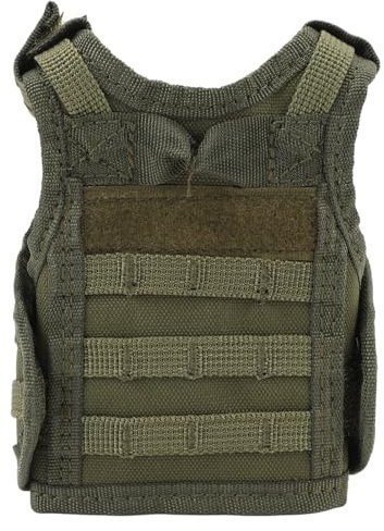 Mini Beer Vest Nylon Beverage Cooler Holder Bottle Sleeve Jacket for Beer Decoration Outdoor Parties Holidays Gift (OD Green)