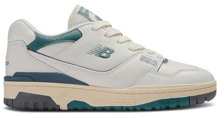 New Balance Men's 550 Sneakers, Sea Salt/New Spruce/Calcium, 4.5 UK
