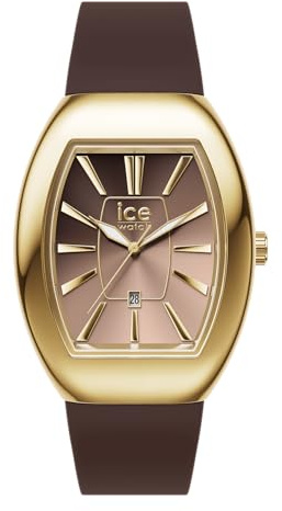 Ice-Watch, Ice Boliday Women Dome Steel Chocolate Metal, Guldklocka För Damer Med Silikonarmband, 025177, Small