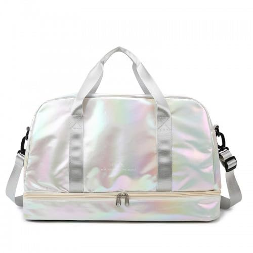 Borsone Palestra Donna con Scomparto Scarpe e Tasca Umida, Grande Borsa da Viaggio Impermeabile 40L, Borsone Sportivo per Piscina Yoga e Borsa Ospedale Parto, Bagaglio a Mano Leggero con Tracolla