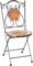 Kobolo Gartenstuhl Klappstuhl Mosaikstuhl Metallstuhl - 88 cm hoch - orange - klappbar - für Innen- und Außenbereich geeignet - platzsparrend - einklappbar