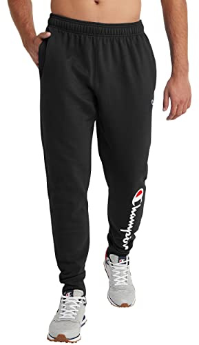 Champion Pantaloni della Tuta da Jogging Powerblend Graphic da Donna, Nero - 586296, L