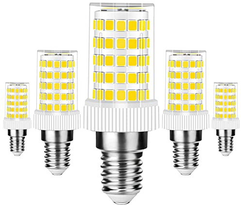 RANBOO E14 LED Lampe 10w Ersatz 80W Halogenlampen, 800LM, Kaltweiß 6000K, AC 220-240V, Birnen für Kronleuchter, Wandlampe, Kühlschrank und Dunstabzugshaube, Kein Flackern, Nicht Dimmbar, 5er Pack