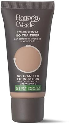 Bottega Verde - Fondotinta No Transfer, 30 ml, con Estratto di Orchidea e Vitamina, Colore Pesca
