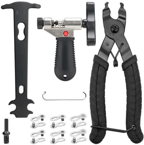 drado Attrezzi per Catena Bici, Strumenti per Catene Bicicletta, Strumento di Verifica Usura della Catena+Rompicatena Bicicletta+Catena Pinza+3 Paia di Catena Bicicletta, per Road Mountain Bike