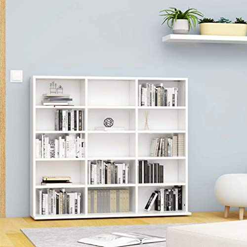 CIADAZ Armario para CDs, Estanteria CD, Libreria, Armarios Modular, Decoración De Muebles, Estanterías para Cds, Organizador Libros, Estanteria Estrecha, Madera contrachapada Blanco 102x23x89,5 cm