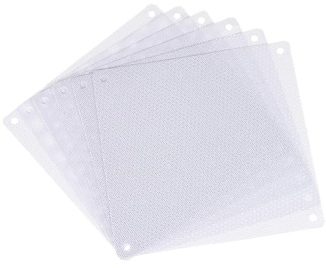 sourcing map 6 Stück PC-Staubfilter, 140x140mm PVC Computer Gehäuse Kühler Staubschutzgitter Lüftergitter für Computergehäuse Lautsprecher, Weiß