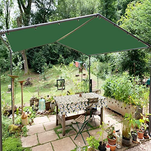 Auvent d'extérieur avec corde de fixation 0,8 x 6 m - Brise-vue pour camping, terrasse, balcon et jardin - Kit de montage inclus (vert)