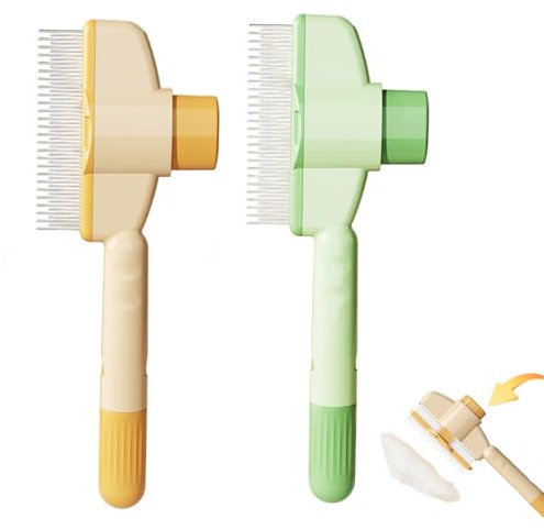 Eiflayn Hundebürste Unterwolle,Katzenkamm,2 Stück Haustier Hundebürste Katzenbürste,Flohkamm Entfilzungskamm für Hunde,Fellbürste Katze,Geeignet für mittel und langhaarige Hunde und Katzen