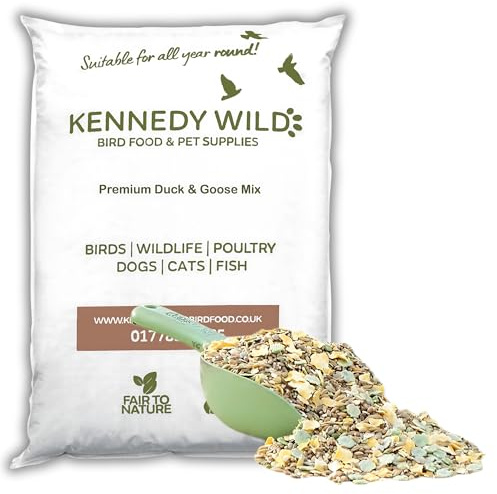 Kennedy Wild Premium Duck and Goose Food Mix (13kg) Complete Maintenance Healthy & Nutritious Birds Food for Adult Ducks, Geese and Waterfowl.