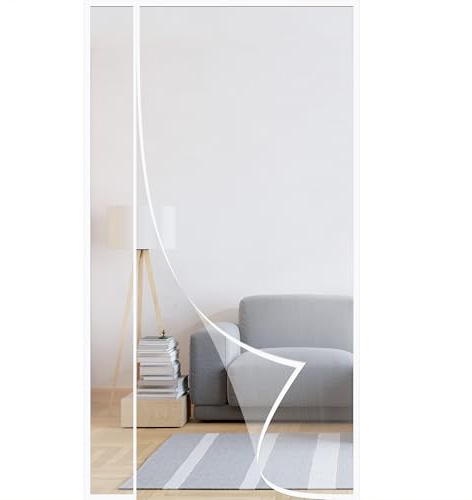 Zanzariera Magnetica Porta 145x215cm Tenda Zanzariera Porta Apertura a Sinistra o destra Anti Zanzare Insetti per Finestre Balcone Soggiorno Bianco