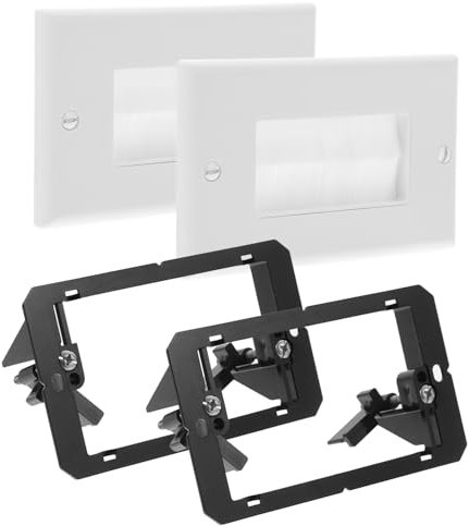 LALAFINA Piastra Parete Passacavi Spazzola Pannello Di Gestione Fili Piastra Di Ingresso Cavi Spazzola Per Home Theater e Uffici Facile Installazione