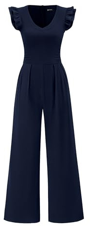 PRETTYGARDEN One Piece Jumpsuits For Women Dressy 2026,Navy,L