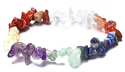 Whoasyst kristall chip sten naturlig grus pärlor kvinna armband gåva dekorativ handledskedja smycken för yoga bön naturlig chakran kristall grus, En storlek, enligt beskrivningen