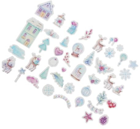 HOLIDYOYO Pegatinas y Decoración Navideña 120 de Washi Diseño de Ciervos Papel Washi Decorativo para Álbum de Fotos para Scrapbooking en Diarios y Álbumes