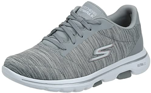 Skechers Women's Go Walk 5 True Sneaker, Grey, 8.5 Wide