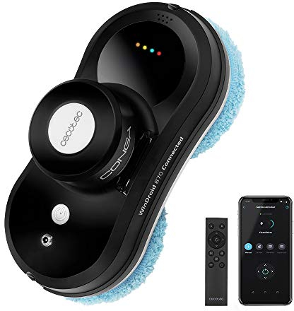 Cecotec Robot Limpiacristales Conga Windroid 870 Connected Itechwin 4.0, Navegación Inteligente, Detecta Los Límites de La Ventana, App Control, Sistema de Seguridad, 4 Modos de Limpieza, Negro