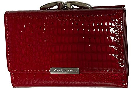 Damen-Bügelbörse-Mini-Kroko-Design 12 x 8,5 x2,5 cm RED