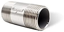 Horiznext Pipe Fittings, 3/4 NPT Nipple, 304 Stainless Steel, 2 Inch Long