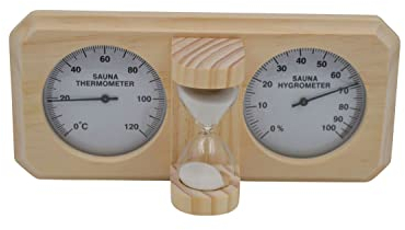 Thermomètre hygromètre avec sablier pour sauna