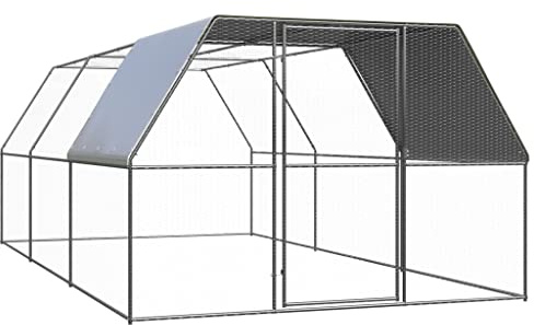 vidaXL Outdoor Hühnerkäfig 3x6x2m Verzinkter Stahl Hühnerstall Freilaufgehege