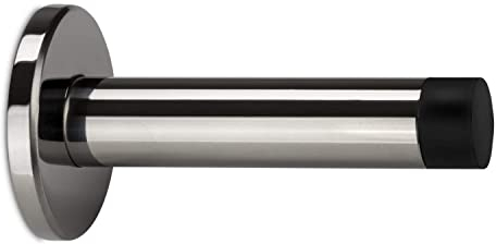 CKLHCFF Türstopper Edelstahl (1 Stück), Premium Tür Stopper ohne Bohren mit Gummiring Silber Door Stopper massiv Edelstahl Schwerer Türstopper(Silber-12cm)