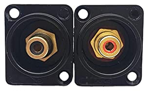 2 STÜCKE Cinch-Steckverbinder Buchse Cinch-Einbaugehäuse-Buchsenstecker 86 Platten Vergoldet Schwarz/Silber Video-Steckverbinder Buchse Rot Schwarzer Kern (schwarz)