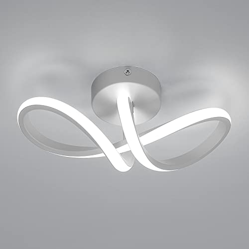 DAXGD Plafonnier LED Moderne, Luminaire Plafonnier Courbé 20W, Lustre de Plafond Led 6500k pour Salon, Chambre, Cuisine et Salle à Manger