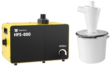 FoxAlien 800 W Desktop-Staubsammler HFS-800 mit Staubabscheider für CNC-Schneiden, Holzbearbeitung, Luftfiltersystem mit HEPA- und Kohlefilter, Luftstrom einstellbar (220 V)