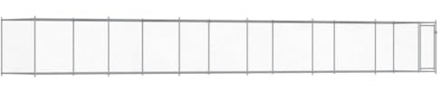 vidaXL Hundgård med dörr grå 12x2x1,5 cm galvaniserat stål