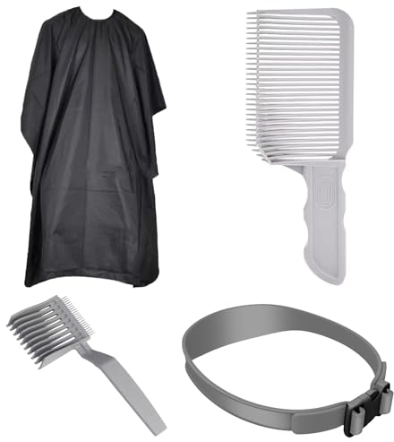 KASURE 4 Stück Haare Schneiden, Haarschneidekamm Friseur Kamm Haarschneide Schablone,Professionelles Haarschneide Werkzeug, für Selbst Haarschnitte, Gerader Hals Haaransatz, einfach zu Bedienen