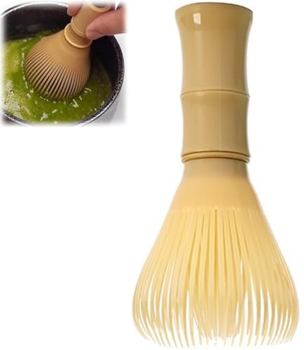 Frusta per tè Matcha, in resina PP, tradizionale frusta giapponese per tè Matcha, accessorio per la preparazione del tè (giallo)