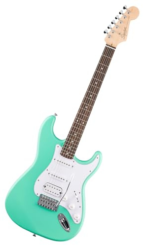 Fender Squier Debut Series Stratocaster HSS Electric Guitar, Beginner Guitar, 2-Year Warranty, Includes Free Lessons, Sea Foam Green with Satin Urethane Finish