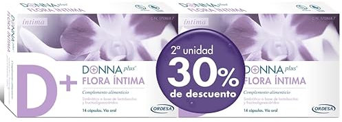 DONNAplus Duplo Flora Íntima | Complemento Alimenticio para el Bienestar Íntimo con Lactobacillus y FOS | 28 Cápsulas - Precio Exclusivo Amazon