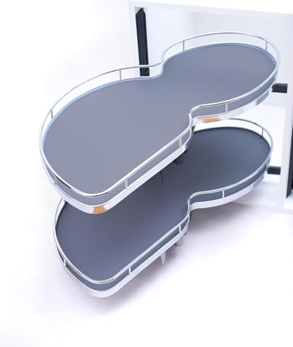 TMY Organizer Cucina Estraibile Angolare Sinistra 1200 mm Ripiani Regolabili Fino a 40 kg - Organizzatore Salvaspazio per Armadio ad Angolo - Cassetto Estraibile per Armadi con Funzione Soft-Close