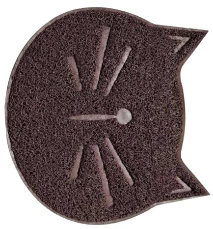 BESPORTBLE Tapis De Litière Chat Antidérapant En Pvc Brun, Tapis De Tête De Chat, Taille Moyenne, Pour Protéger Sols Et Hygiène, Accessoires Pour Animaux De Compagnie