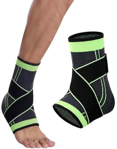 CULEB 2 Piezas Tobillera para Estabilizar y Prevenir Torceduras,Tobillera Deportiva de Compresión,Ajustable Soporte Ortopédico Transpirable para Hombre y Mujer