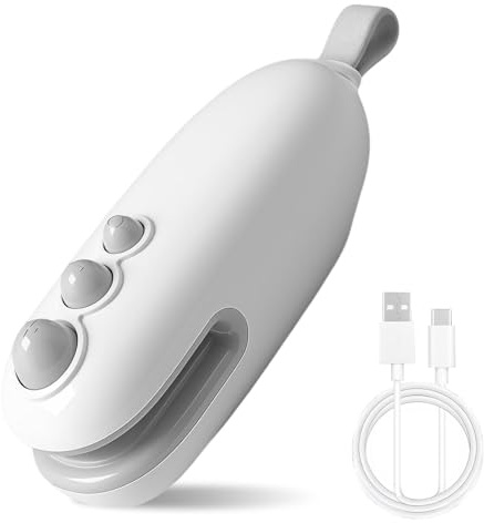 Mini Sigillatore 2 in 1 con Taglierina, Sigillatrice Termica e Mini Sigillatrice per Sacchetti con Design Magnetico, Sigilla Sacchetti e Snack, Ricarica USB, Bianco