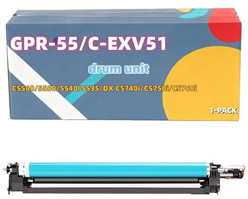 Unità tamburo C-EXV51 compatibile con le stampanti Canon ImageRUNNER Advance C5560/5550/5540/5535/DX C5740i/C5750i/C5760i, con una resa di 140.000 pagine(Yellow,Drum Unit)