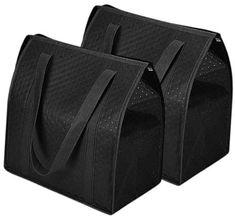 Generisk isolerad kylväska – uppsättning av 2 återanvändbara stor kylväska med dragkedja överdel, 30 x 18 x 33 cm shoppingväska | för drycker livsmedel resor picknick shopping camping