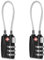 CFMOUR TSA Locks - 1, 2, 3, 4, 5, 6 Pack 3-Dial Security Cable Travel Combination Padlock for Suitcase Luggage Case Bag Code Lock - Black (Pack of 2)