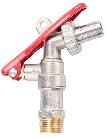 Messing Wasserhahn, 1/2 Gewindeanschluss Wasserhahn Abschließbarer Wasserhahn Einhand 1.6Mpa Outdoor/Küche/Bad/Garten Wasserhahn