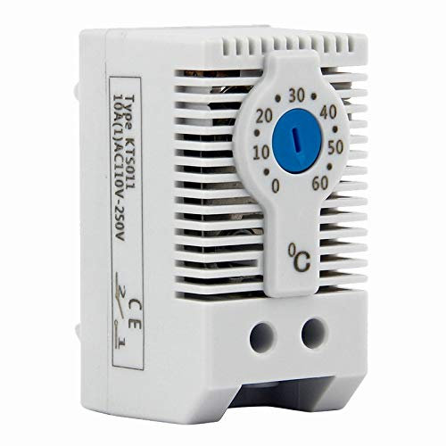 YUPVM KTS011 NO Normalmente Abierto Regulador de Temperatura MecáNico Termostato de Gabinete Carril DIN, Utilizado para Enfriamiento