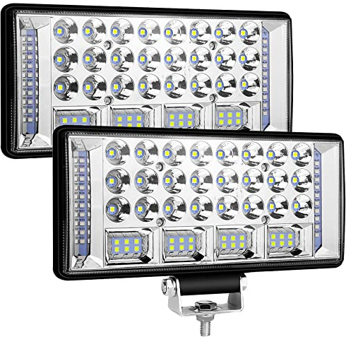 2PZ 9 Faro da Lavoro LED, 12 V, 33200 lm, 304 W, IP68 impermeabile, Spot Luci di Lavoro a Led 24 V 6000K Fendinebbia Barra Luci per Moto Auto ATV SUV Trattore [Classe di efficienza energetica A+++]