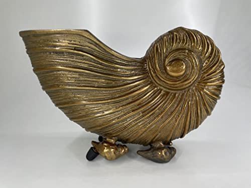 Nautilus Shell Planter Cachepot with Shell Feet Details sea shell ice bucket champagne cooler art Gold