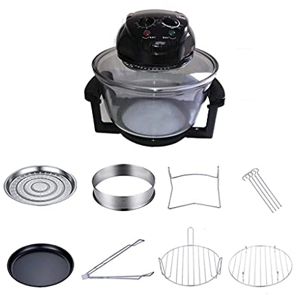 Forno a convezione turbo ADITAM, forno senza olio Forno ADITAM Forno tostapane da appoggio, forno elettrico senza olio Forno ADITAM Wave Forno alogeno, 7 Qt nero, vetro felice Double the comfort