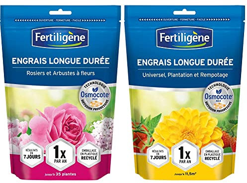 Fertiligène Engrais Longue durée Osmocote Max Rosiers et Arbustes à Fleurs 700g Engrais Longue durée Osmocote Max Universel, Plantation et Rempotage 700g