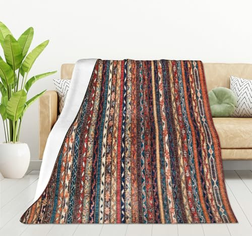 HGOD DESIGNS Coperta in pile di flanella in stile turco e persiano, leggera, accogliente, per camera da letto, soggiorno, divano, 130 x 150 cm